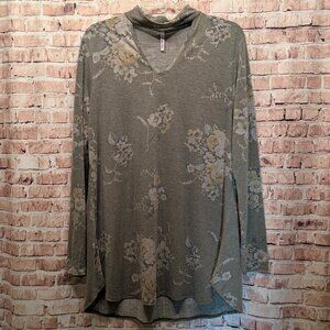 Cool Melon Tunic Floral with Choker Neck Size XL